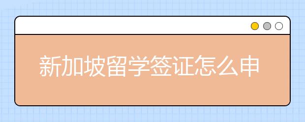 新加坡留学签证怎么申请，有哪些材料？