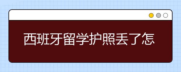 西班牙留学护照丢了怎么办