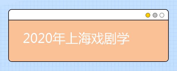 2020年上海戏剧学院美术类招生计划增加45人