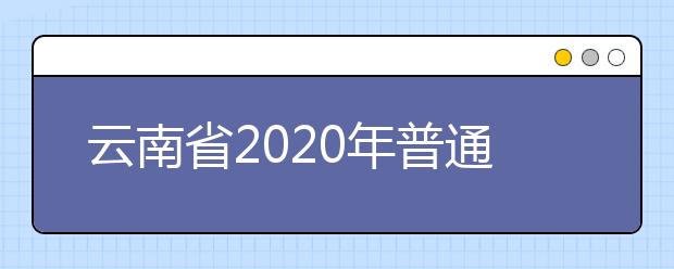 云南省2020年普通高校招生艺术类统考本、专科专业最低控制分数线