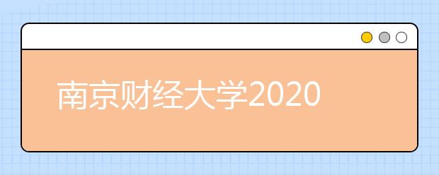 南京财经大学2020年美术类专业招生简章