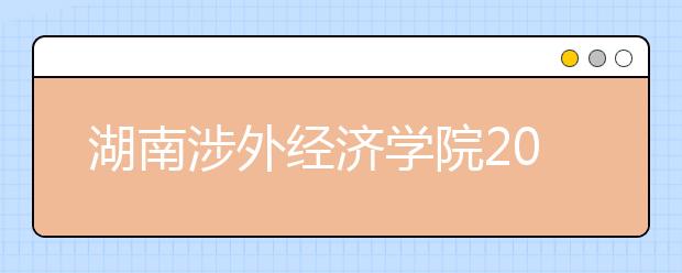 湖南涉外经济学院2020年山东省艺术类招生简章