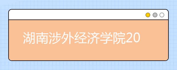 湖南涉外经济学院2020年河北省艺术类招生简章