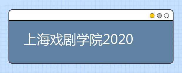 上海戏剧学院2020年电影电视学院本科招生考试规程