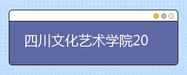 四川文化艺术学院2020年四川省招生简章