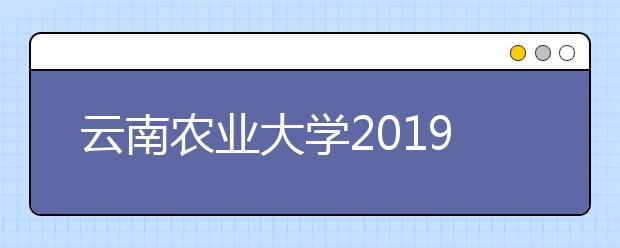 云南农业大学2019年招生章程（含美术类）