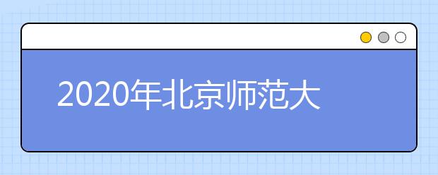 2020年北京师范大学艺术类本科招生计划