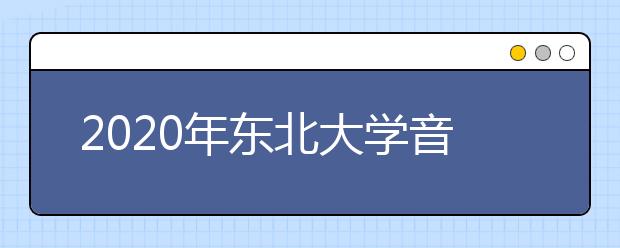 2020年东北大学音乐表演专业招生计划