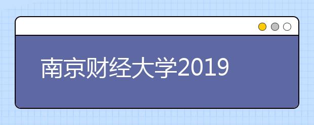 南京财经大学2019年美术类分省招生计划