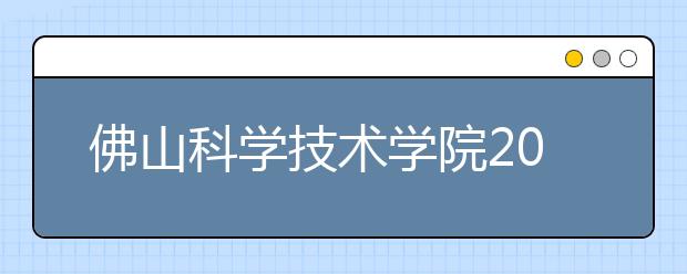 佛山科学技术学院2019年美术类分省招生计划