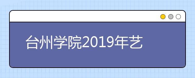 台州学院2019年艺术类分省招生计划