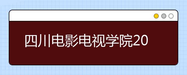 四川电影电视学院2020年艺术类专业录取规则