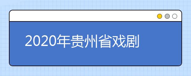 2020年贵州省戏剧影视导演考试时间