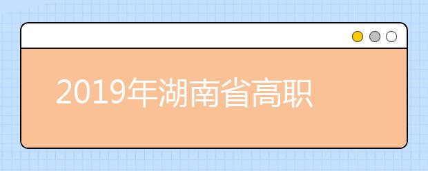 2019年湖南省高职专科批艺术类第一次征集志愿投档分数线