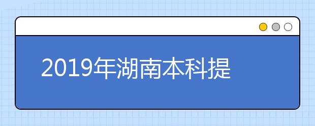 2019年湖南本科提前批艺术类平行组投档分数线