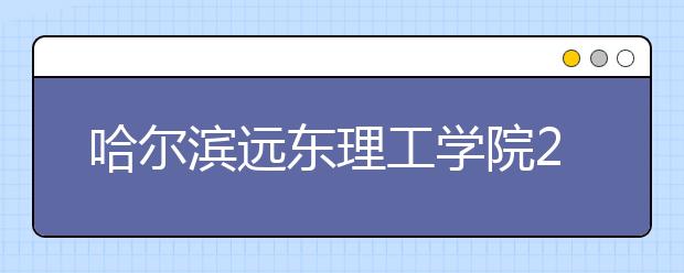 哈尔滨远东理工学院2019年美术类本科专业录取分数线