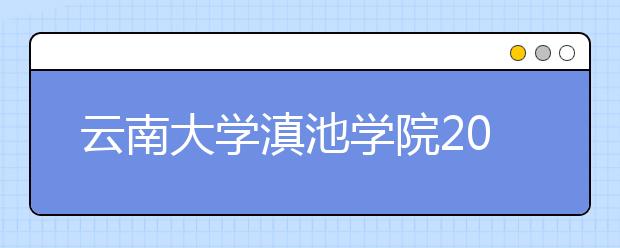 云南大学滇池学院2017-2018年艺术类录取线