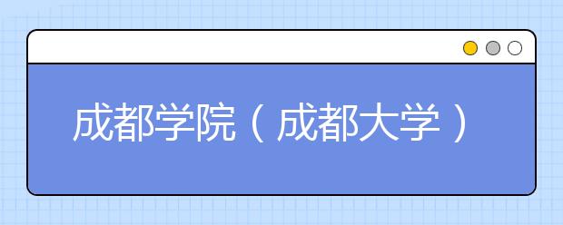 成都学院（成都大学）2018年美术类录取线