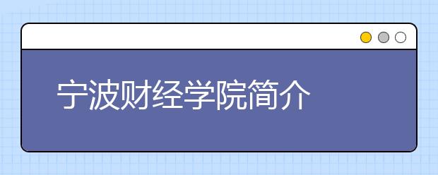 宁波财经学院简介