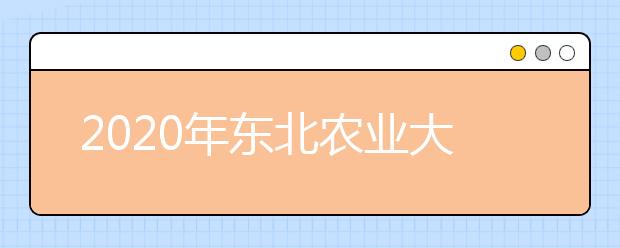 2020年东北农业大学音乐表演专业招生计划