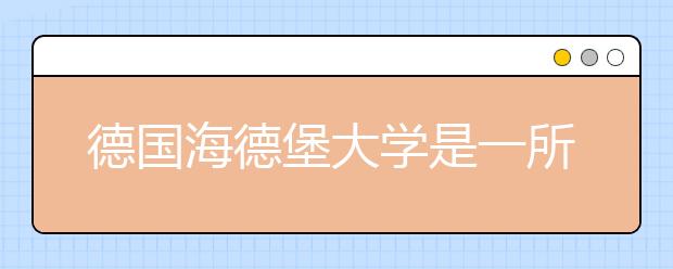 德国海德堡大学是一所怎样的学校？