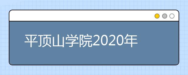 平顶山学院2020年艺术类招生章程