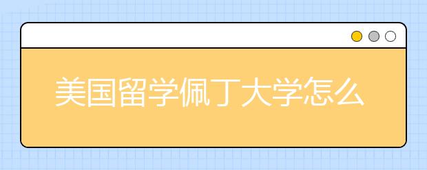 美国留学佩丁大学怎么样？