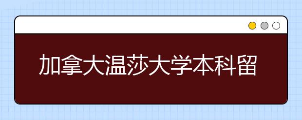 加拿大温莎大学本科留学申请条件是什么