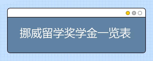 挪威留学奖学金一览表 留学生可以申请哪些奖学金