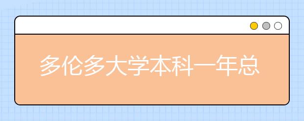 多伦多大学本科一年总费用