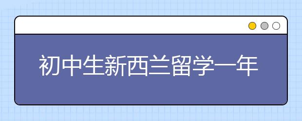 初中生新西兰留学一年费用是多少