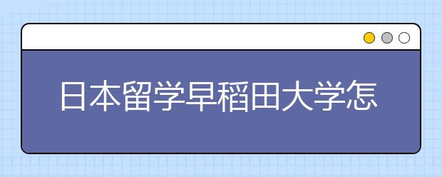 日本留学早稻田大学怎么样