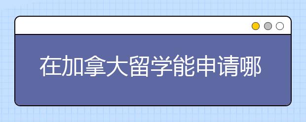 在加拿大留学能申请哪些奖学金