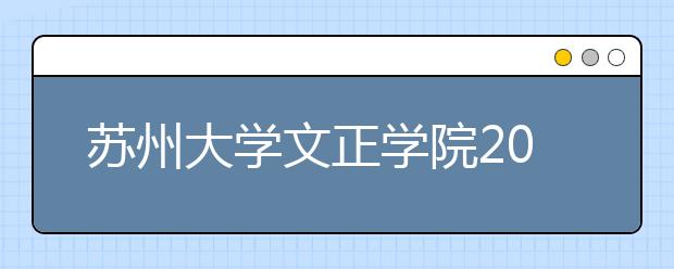 苏州大学文正学院2020年艺术类校考合格分数线