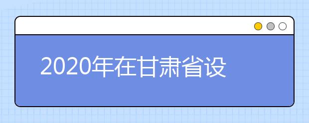 2020年在甘肃省设点组织艺术类专业校考调整安排