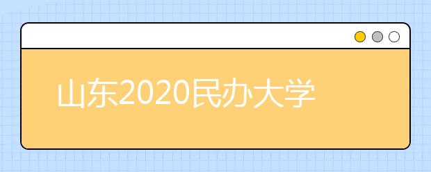 山东2020民办大学排名