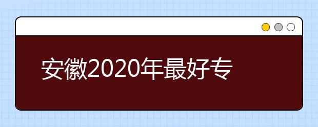 安徽2020年最好专科学校排名