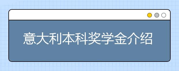 意大利本科奖学金介绍