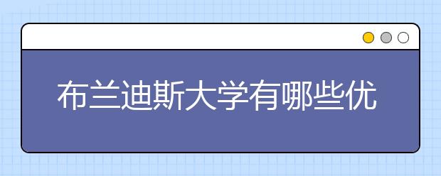 布兰迪斯大学有哪些优势专业?
