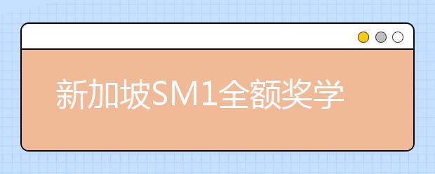 新加坡SM1全额奖学金项目优势介绍