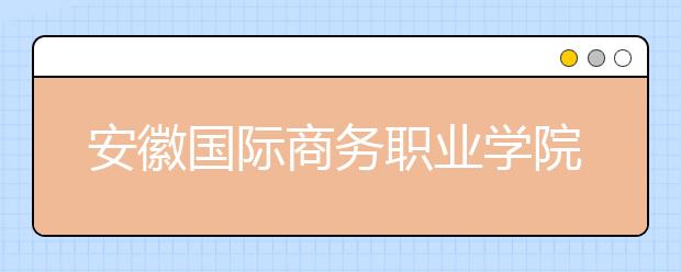 安徽国际商务职业学院2020年招生章程