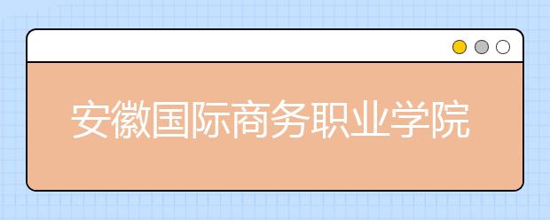 安徽国际商务职业学院2020年招生章程