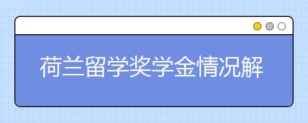 荷兰留学奖学金情况解读