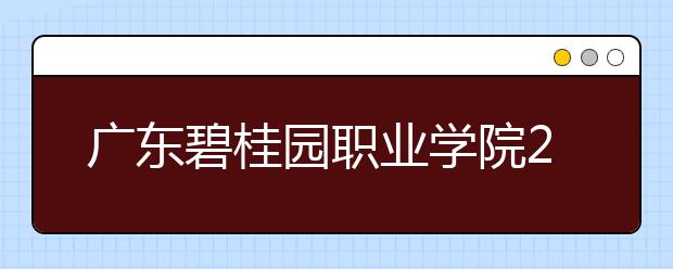 广东碧桂园职业学院2020年夏季普通高考招生章程