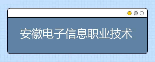 安徽电子信息职业技术学院2020年招生章程