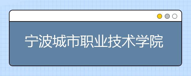 宁波城市职业技术学院2020年招生章程