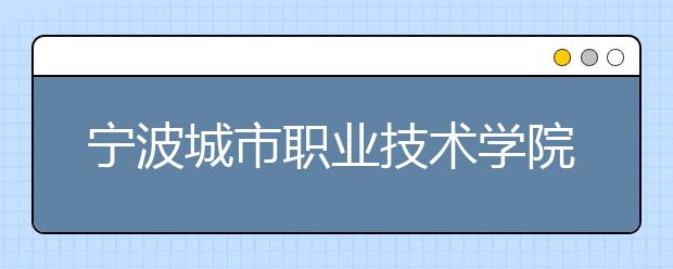 宁波城市职业技术学院2020年招生章程