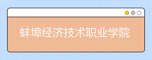 蚌埠经济技术职业学院2020年安徽省高职分专业招生计划