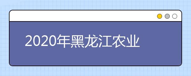 2020年黑龙江农业经济职业学院单独招生计划