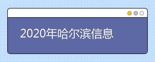 2020年哈尔滨信息工程学院单独招生计划